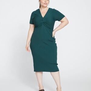 Universal Standard Twist Knit Ribbed Dress Deep Sea Size 18-20